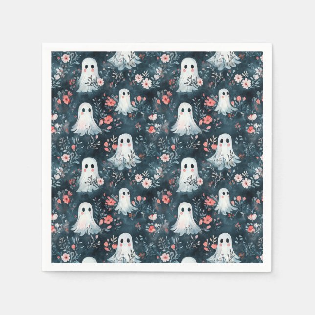 Servilleta De Papel Pantalones del patrón fantasma de Boho oscuro (Anverso)