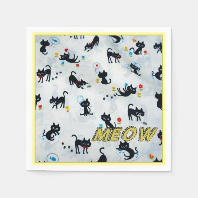 Servilleta De Papel Pantalones del patrón Gatos Meow Kitten (Anverso)