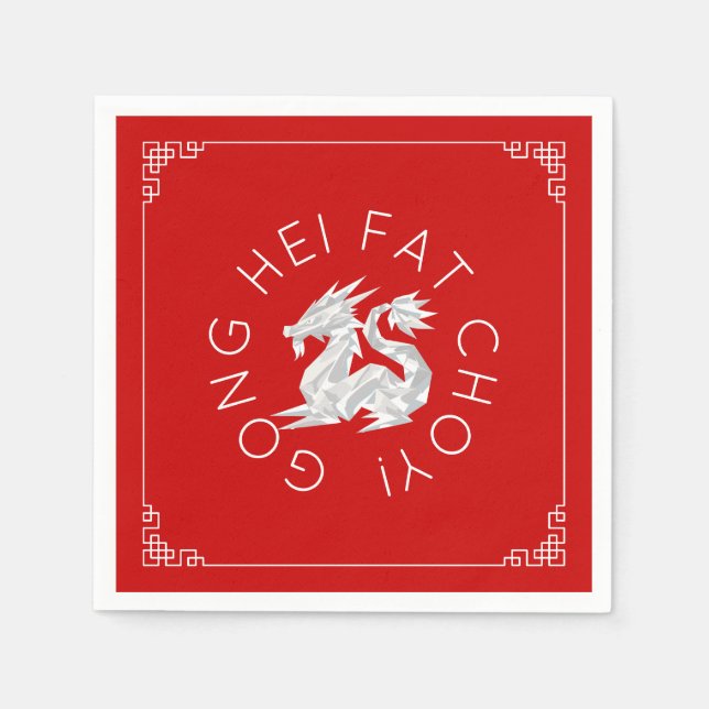 Servilleta De Papel Pantalones Dragon de Año Nuevo Chino (Anverso)