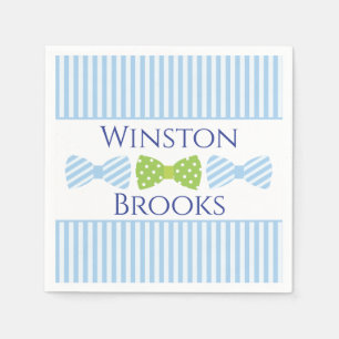 Servilleta De Papel Pantalones Fiesta Baby Shower Seersucker Bow Tie