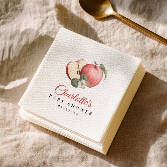 Servilleta De Papel Pantalones Fiesta personalizados Baby Shower de Ap (Apple Themed Baby Shower Napkins)