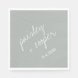 Servilleta De Papel Pantalones Minimalistas modernos de Boda verde sab