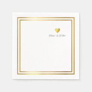 Servilleta De Papel Pantalones Personalizados Gold Love Heart