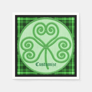 Servilleta De Papel Pantalones Shamrock verdes y negros