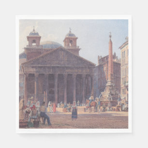 Servilleta De Papel Panteón y Piazza della Rotonda en Roma, Italia