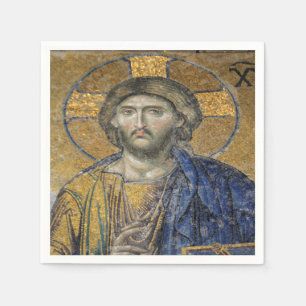 Servilleta De Papel Pantocrador de Cristo Mosaico Icónico Religioso Ro