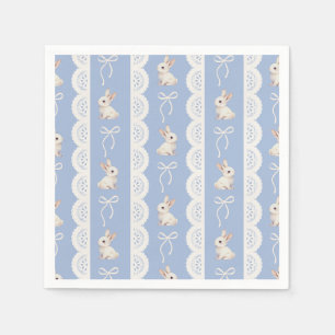 Servilleta De Papel Pañuelo de papel conejito acuarela lazo azul coque