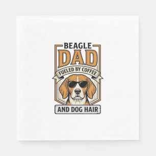 Servilleta De Papel Papá Beagle Impulsado por Café y Camiseta de Pelo 