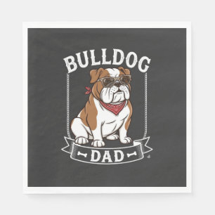 Servilleta De Papel Papa Bulldog Perro Gafas de Sol Bandana