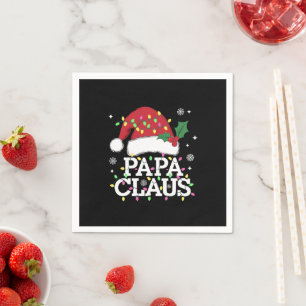 Servilleta De Papel Papa Claus Luces de Navidad Pijama Familia Combina