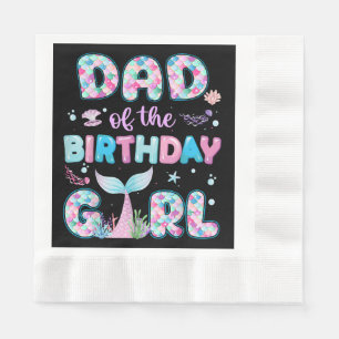 Servilleta De Papel Papá de la niña de cumpleaños sirena Familia igual