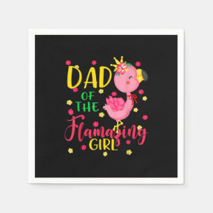 Servilleta De Papel Papá Del Flamante Chica Cute Flamingo Dad Birthday