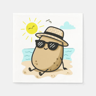 Servilleta De Papel Papa en la Playa Vibraciones de Verano
