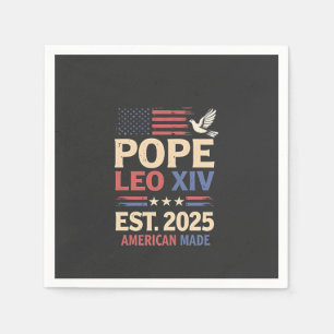 Servilleta De Papel Papa León XIV est. Bandera de los Estados Unidos e