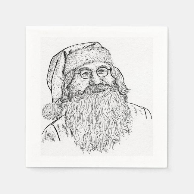 Servilleta De Papel Papá Noel de Impresión Personalizada (Anverso)