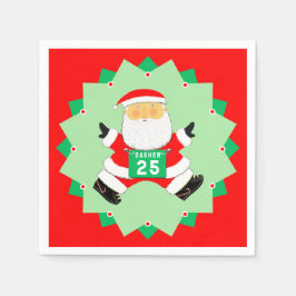 Servilleta De Papel Papá Noel Divertido Corriendo