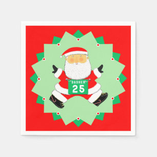 Servilleta De Papel Papá Noel Divertido Corriendo