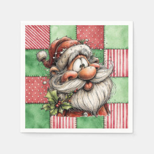 Servilleta De Papel Papá Noel divertido de dibujos animados riendo
