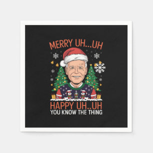 Servilleta De Papel Papá Noel Divertido Joe Biden Feliz Uh Uh Navidad 