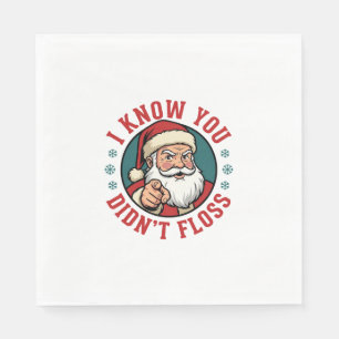 Servilleta De Papel Papá Noel Divertido No Usó Hilo Dental Dentista de