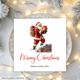 Servilleta De Papel Papá Noel Encantador Lindo Elegante Fiesta Acuarel