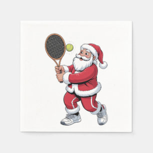 Servilleta De Papel Papá Noel jugando tenis Navidad Tenis Deporte Navi