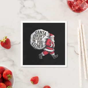 Servilleta De Papel Papá Noel no cree en ti tampoco en el equipo Santa