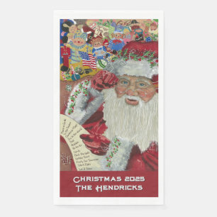 Servilleta De Papel Papá Noel Nombre Personalizado Navidad 20XX