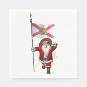 Servilleta De Papel Papá Noel Patriótico visitando Florida