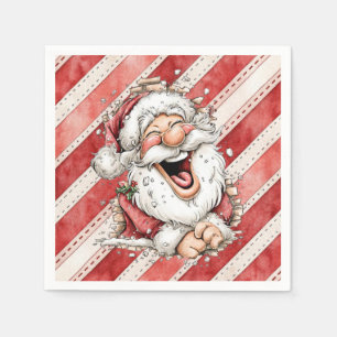 Servilleta De Papel Papá Noel riendo divertido