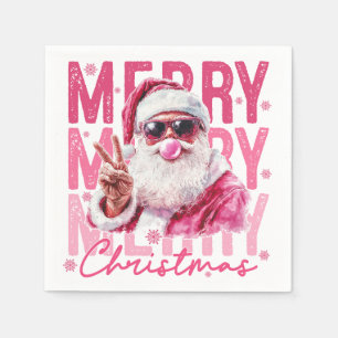 Servilleta De Papel Papá Noel Rosa Chicle