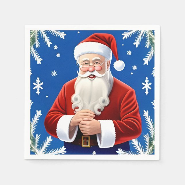 Servilleta De Papel Papá Noel sonriendo (Anverso)