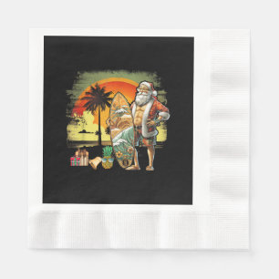 Servilleta De Papel Papá Noel Surfista de Verano Tropical 6 Pack Navid