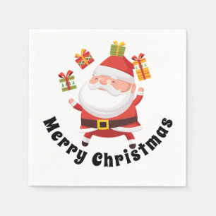 Servilleta De Papel Papá Noel tradicional con regalos, personalizado