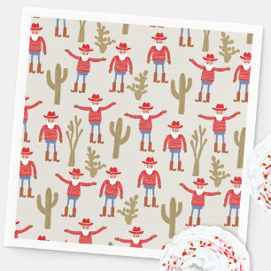 Servilleta De Papel Papá Noel Vaquero Navidad Occidental