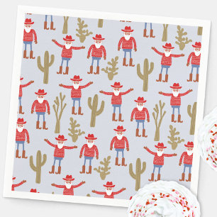 Servilleta De Papel Papá Noel Vaquero Navidad Occidental