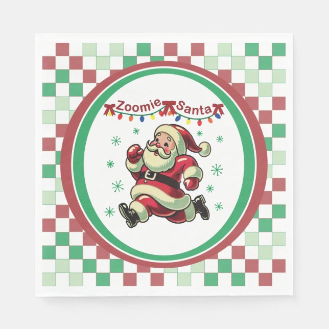 Servilleta De Papel Papá Noel Zoomie de Navidad (Anverso)