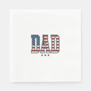 Servilleta De Papel Papá Patriótico Bandera Americana Diseño Vector Vi
