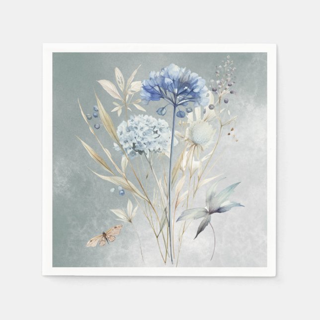 Servilleta De Papel Papel acuático azul y azul turbio (Anverso)