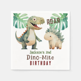 Servilleta De Papel Papel acuático de segundo cumpleaños de dinosaurio