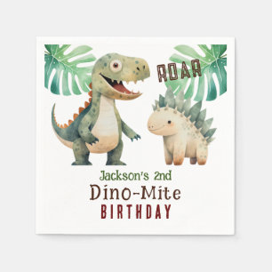 Servilleta De Papel Papel acuático de segundo cumpleaños de dinosaurio
