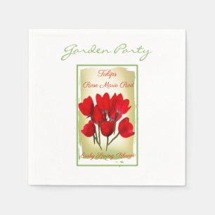 Servilleta De Papel Papel acuático de tulipano rojo
