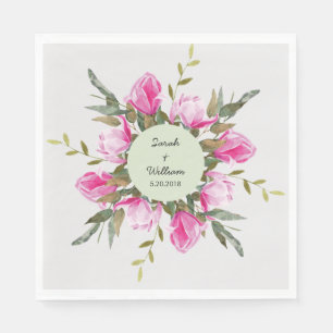 Servilleta De Papel Papel acuático floral de Magnolia