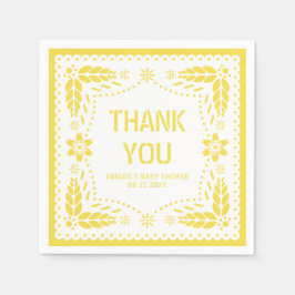 Servilleta De Papel Papel amarillo picado Gracias Baby Shower