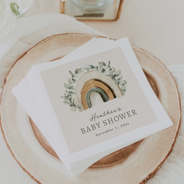 Servilleta De Papel Papel arcoiris Boho (Boho Rainbow Table Decor Baby Shower Paper Napkins by Painted Paperie
)