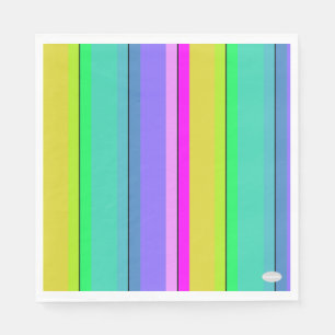 Servilleta De Papel Papel arcoiris Napkin Neon Stripe HAMbyWG