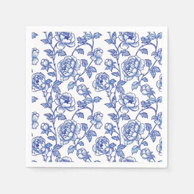 Servilleta De Papel Papel azul y blanco de Chinoiserie (Anverso)