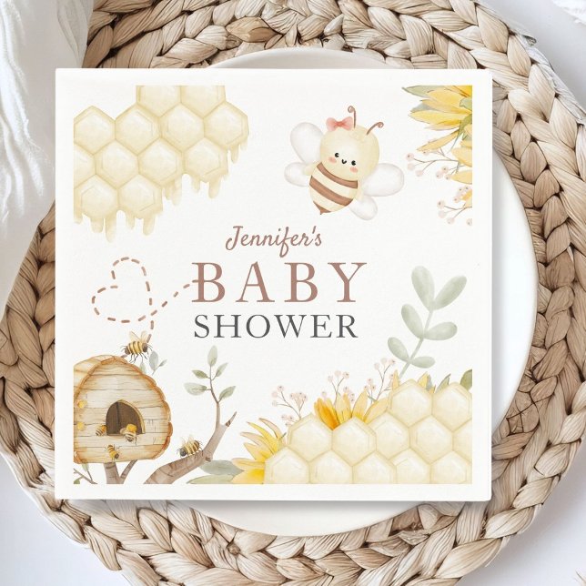 Servilleta De Papel Papel Baby Shower Bumble Bee (Subido por el creador)