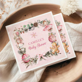 Servilleta De Papel Papel Baby Shower de Chica de petaca