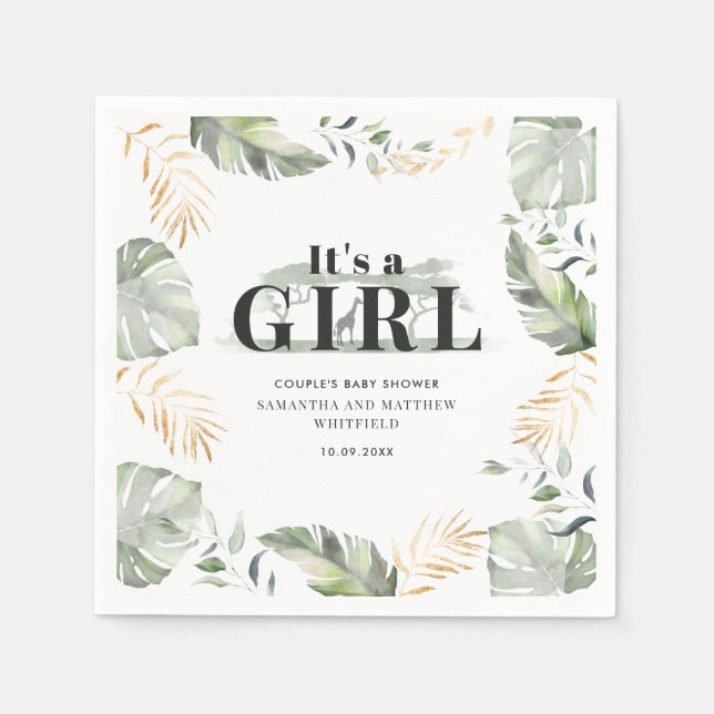 Servilleta De Papel Papel Baby Shower de la pareja de chuletas de la j (Anverso)